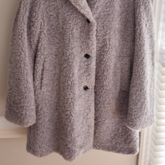 'SAM EDELMAN' Grey Hooded Faux Fur Coat Size XL NWT - Picture 5 of 14